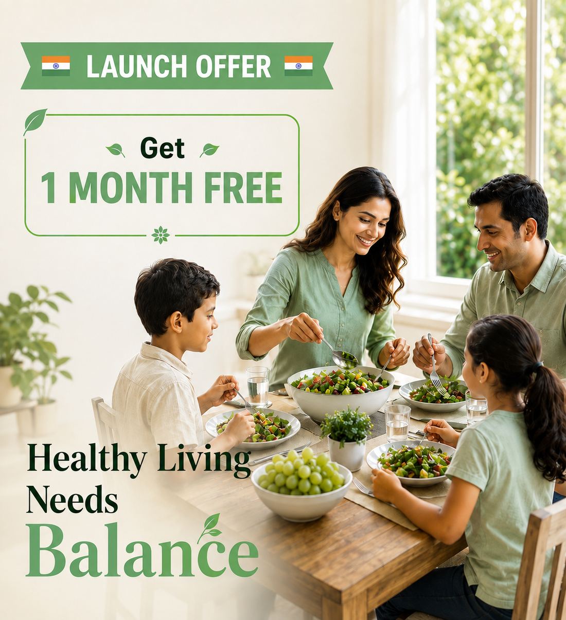 Evergreens launch offer: Healthy Living Needs Balance. Get 1 month free.